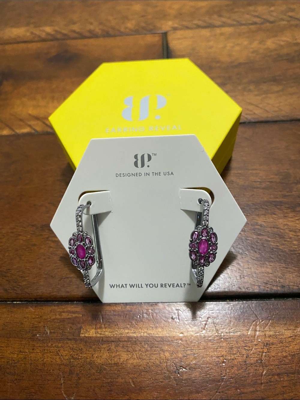 Bomb Party OG Originals Earrings - Lab Created Pink Sapphire - Hematite Plating